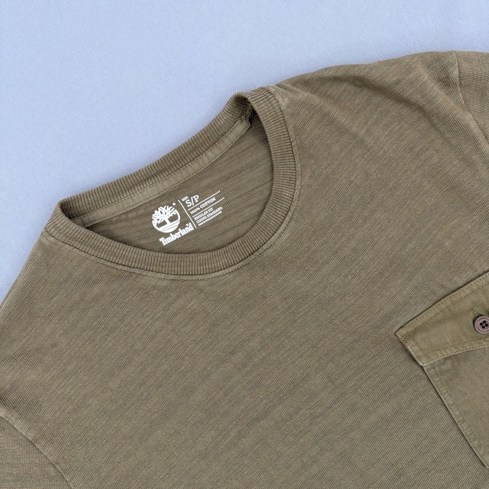 Timberland Womens Small Petite Pocket T Shirt Brown Outdoor Casual Tee